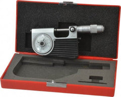 Value Collection - 0 to 1 Inch Range, 0.0001 Inch Graduation, Satin Chrome Finish Mechanical Indicating Micrometer - Accurate to 0.0001 Inch - Benchmark Tooling