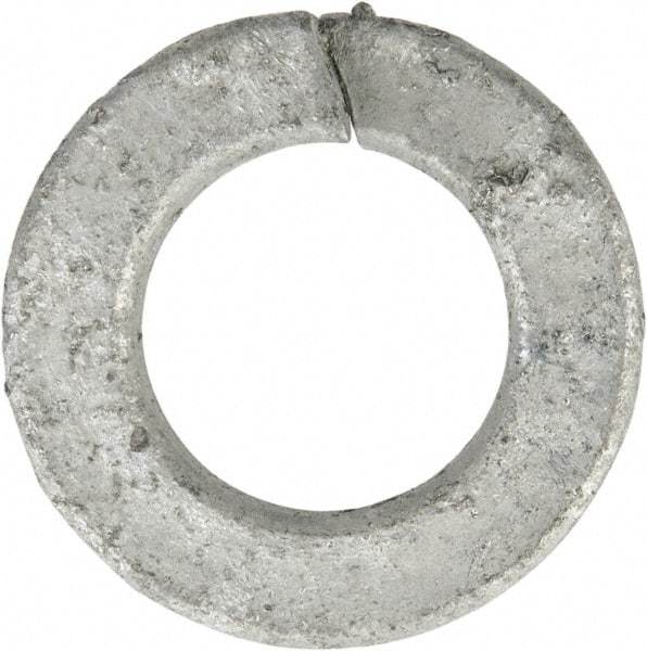 Value Collection - 7/16", 0.46" ID, 0.109" Thick Split Lock Washer - Grade 2 Spring Steel, Hot Dipped Galvanized Finish, 0.46" Min ID, 0.47" Max ID, 0.796" Max OD - Benchmark Tooling