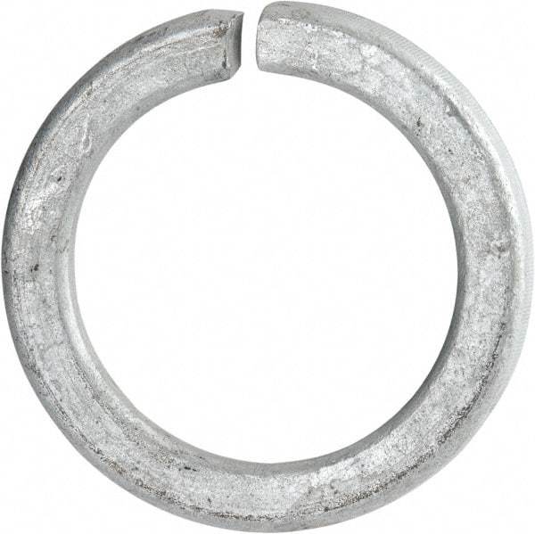 Value Collection - 2-1/2", 2.532" ID, 0.44" Thick Split Lock Washer - Grade 8 Spring Steel, Hot Dipped Galvanized Finish, 2.532" Min ID, 2.557" Max ID, 3.485" Max OD - Benchmark Tooling