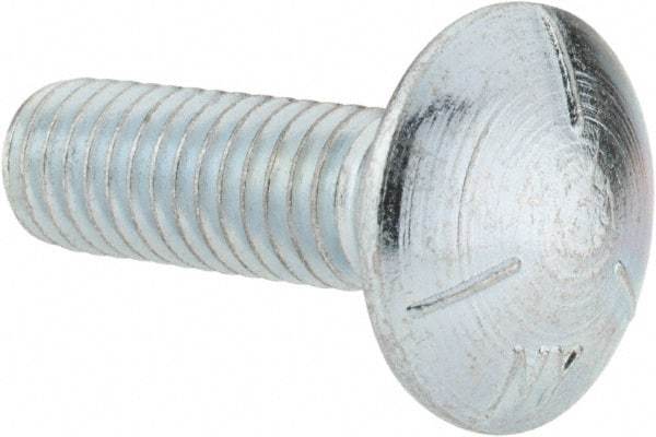 Value Collection - 3/8-16 UNC 1-1/4" Length Under Head, Standard Square Neck, Carriage Bolt - Grade 5 Steel, Zinc-Plated Finish - Benchmark Tooling