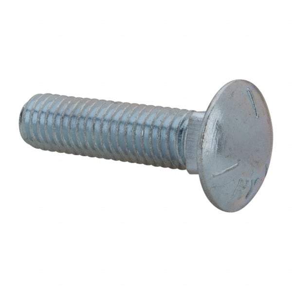 Value Collection - 7/16-14 UNC 1-3/4" Length Under Head, Standard Square Neck, Carriage Bolt - Grade 5 Steel, Zinc-Plated Finish - Benchmark Tooling