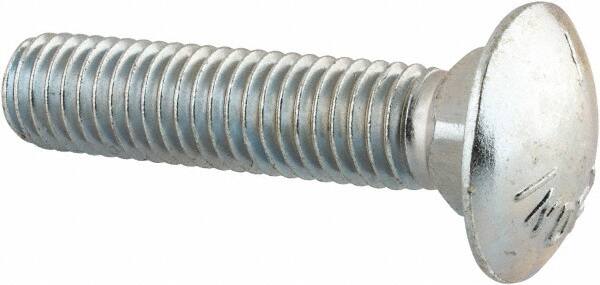 Value Collection - 1/2-13 UNC 2-1/4" Length Under Head, Standard Square Neck, Carriage Bolt - Grade 5 Steel, Zinc-Plated Finish - Benchmark Tooling