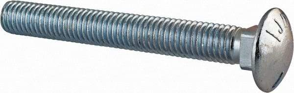 Value Collection - 1/2-13 UNC 4" Length Under Head, Standard Square Neck, Carriage Bolt - Grade 5 Steel, Zinc-Plated Finish - Benchmark Tooling