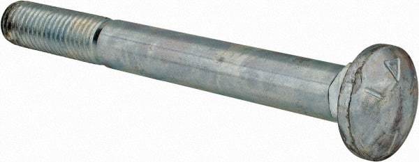 Value Collection - 5/8-11 UNC 6" Length Under Head, Standard Square Neck, Carriage Bolt - Grade 5 Steel, Zinc-Plated Finish - Benchmark Tooling