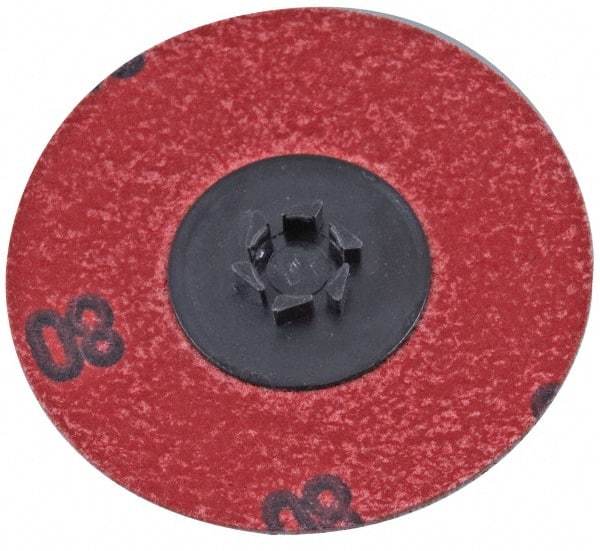 Standard Abrasives - 2" Disc Diam, 240 Grit, Aluminum Oxide Quick Change Disc - Type P Attaching System, Coated, Red, Very Fine Grade, 25,000 RPM - Benchmark Tooling