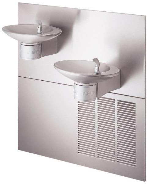 Halsey Taylor - 7.5 GPH Cooling Capacity Barrier Free Wall Mounted Water Cooler & Fountain - Bi-Level, 40 to 105 psi, 120 VAC Volts, 325 Watts, 4.5 Full Load Amperage, Stainless Steel - Benchmark Tooling