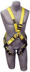 DBI/SALA - 420 Lb Capacity, Size Universal, Full Body Cross-Over Safety Harness - Polyester Webbing, Front D-Ring, Tongue Leg Strap, Pass-Thru Chest Strap - Benchmark Tooling