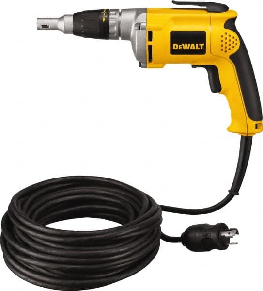 DeWALT - Pistol Grip Handle, 4,000 RPM, 81 In/Lb Torque, Electric Screwdriver - 1/4" Bit Holder, 6.3 Amps - Benchmark Tooling