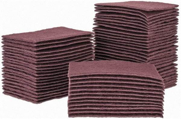 Brite Star - Very Fine Grade, Aluminum Oxide Hand Pad - Maroon, 6" Wide x 9" Long, Nonwoven - Benchmark Tooling