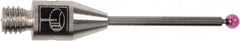 Renishaw - 0.02 Inch Ball Diameter, Carbide Stem, M2 Thread, Ruby Point Ball Tip CMM Stylus - 0.28 Inch Working Length, 0.012 Inch Stem Diameter, 0.79 Inch Overall Length - Benchmark Tooling