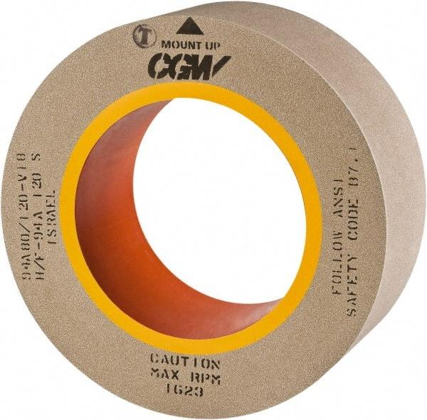Camel Grinding Wheels - 20" Diam x 12" Hole x 2" Wide Centerless & Cylindrical Grinding Wheel - 80 Grit, Aluminum Oxide, Type 1, Vitrified Bond, No Recess - Benchmark Tooling