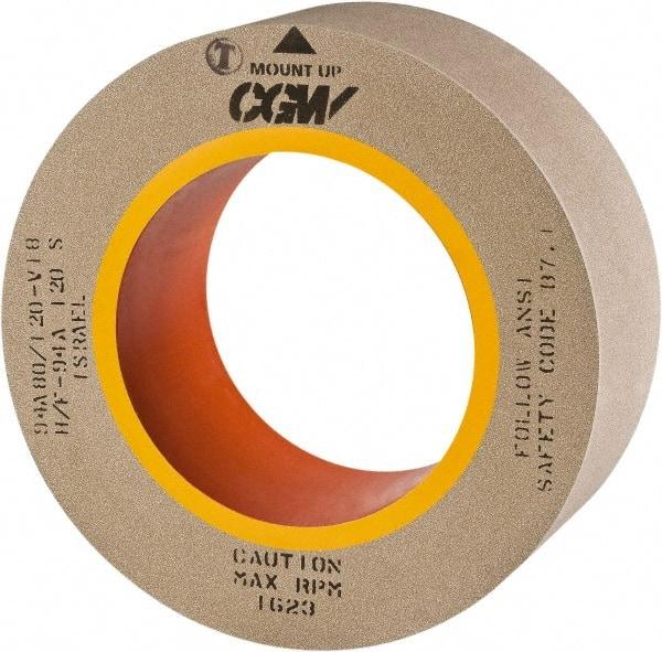 Camel Grinding Wheels - 24" Diam x 12" Hole x 4" Wide Centerless & Cylindrical Grinding Wheel - 80 Grit, Aluminum Oxide, Type 1, Vitrified Bond, No Recess - Benchmark Tooling