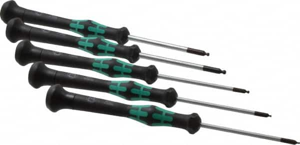 Wera - 5 Piece, 1.3 to 3mm Ball End Hex Driver Set - Comes in Display Box - Benchmark Tooling