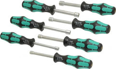 Wera - 7 Piece 3/16 to 1/2" Nutdriver Set - Hollow Shaft, Ergonomic Handle - Benchmark Tooling