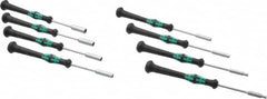 Wera - 8 Piece 2.5 to 6mm Electronic Nutdriver Set - Solid Shaft, Ergonomic Handle - Benchmark Tooling