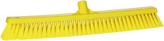 Vikan - 24" Fine Particle Synthetic Push Broom - 2" Bristle Length, Plastic Block, European Threaded Handle Connection - Benchmark Tooling