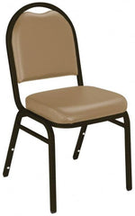 NPS - Vinyl Beige Stacking Chair - Mocha Frame, 17 Inch Wide x 21 Inch Deep x 34 Inch High - Benchmark Tooling