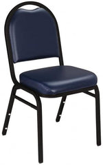 NPS - Vinyl Blue Stacking Chair - Black Frame, 17 Inch Wide x 21 Inch Deep x 34 Inch High - Benchmark Tooling