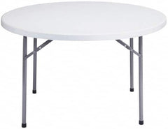 NPS - 29-1/2" High x 48" Diam, Round Folding Table - Speckled Gray - Benchmark Tooling