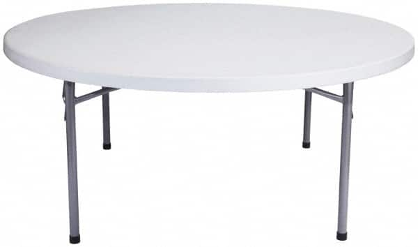 NPS - 29-1/2" High x 71" Diam, Round Folding Table - Speckled Gray - Benchmark Tooling