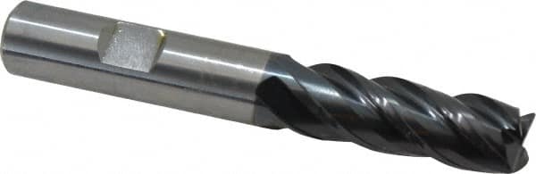 Guhring - 1/2", 4 Flute, Single End, Solid Carbide, 0.031" Corner Radius End Mill - 3-1/2" OAL, 35/38° Helix, Right Hand Flute, 1-1/4" LOC, Right Hand Cut - Benchmark Tooling