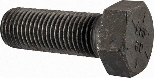 Value Collection - 1-3/4 - 5 UNC, 5" Length Under Head Hex Head Cap Screw - Partially Threaded, Grade 8 Alloy Steel, Uncoated, 2-5/8" Hex - Benchmark Tooling