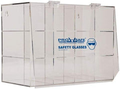 PRO-SAFE - 12 Pair Cabinet with Individual Compartments, Acrylic Safety Goggles Dispenser - 17 Inch Wide x 11-7/8 Inch High x 7-5/8 Inch Deep, Table and Wall Mount - Benchmark Tooling