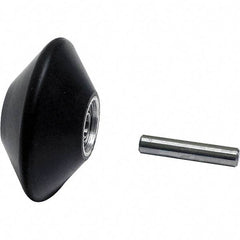 Dynabrade - 2" Diam x 1" Wide Contact Wheel Assembly - 5/8" Arbor Hole, V Shape, 70 Duro Rubber Face - Benchmark Tooling