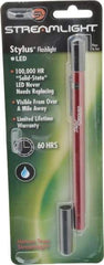 Streamlight - White LED Bulb, Mini Flashlight - Red Aluminum Body, 3 AAAA Alkaline Batteries Included - Benchmark Tooling