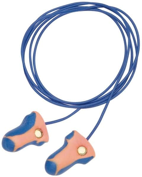 Howard Leight - Metal Detectable, Disposable, Corded, 32 dB, T Shape Earplugs - Blue and Orange, 100 Pairs - Benchmark Tooling