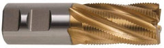 Hertel - 2" Diam, Fine Pitch, 4" LOC, 8 Flute Cobalt Roughing Square End Mill - TiN Finish, 7-3/4" OAL, 2" Shank Diam, Single End, 30° Helix - Benchmark Tooling