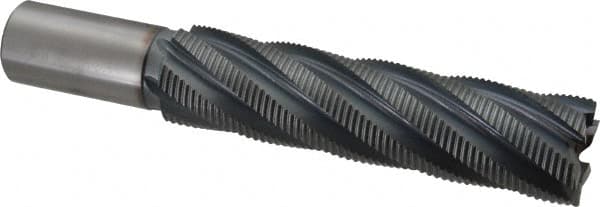 Hertel - 1-1/2" Diam, Fine Pitch, 6" LOC, 6 Flute Cobalt Roughing Square End Mill - TiCN Finish, 8-1/2" OAL, 1-1/4" Shank Diam, Single End, 30° Helix - Benchmark Tooling