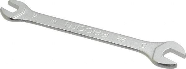 Facom - 4mm x 5mm Stubby Open End Wrench - 2-9/32" OAL, Double End, Satin Finish, 15° Head Angle - Benchmark Tooling