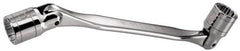 Facom - 21 x 23", 12 Point, Satin Chrome Coated, Double Flex-End Socket Wrench - 13-1/32" OAL, 41.5mm Head Thickness - Benchmark Tooling