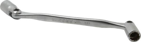 Facom - 10 x 11mm, 12 Point, Satin Chrome Coated, Double Flex-End Socket Wrench - 7-21/32" OAL, 18mm Head Thickness - Benchmark Tooling