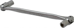 Facom - 6 x 7", 12 Point, Satin Chrome Coated, Double Flex-End Socket Wrench - 7-27/64" OAL, 23mm Head Thickness - Benchmark Tooling