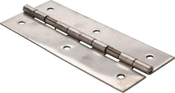 Value Collection - 5" Long x 2" Wide x 0.05" Thick, Closing Spring Hinge - Stainless Steel - Benchmark Tooling