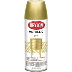 Krylon - Gold, Metallic, Aerosol Spray Paint - 15 to 20 Sq Ft per Can, 12 oz Container - Benchmark Tooling