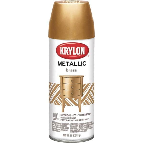 Krylon - Brass (Color), Gloss, Metallic Spray Paint - 12 oz Container - Benchmark Tooling