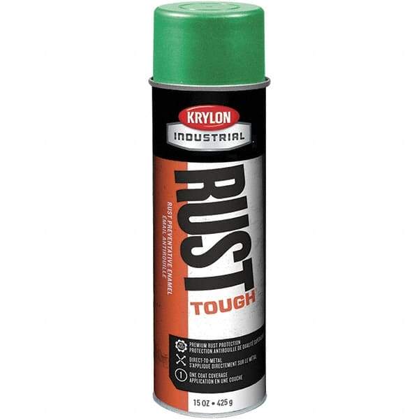 Krylon - Bright Green, 15 oz Net Fill, High Gloss, Enamel Spray Paint - 30 to 35 Sq Ft per Can, 20 oz Container - Benchmark Tooling