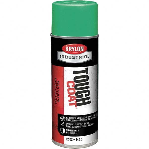 Krylon - OSHA Green, 12 oz Net Fill, High Gloss, Enamel Spray Paint - 20 to 25 Sq Ft per Can, 16 oz Container, Use on Conduits, Ducts, Electrical Equipment, Machinery, Metal, Motors, Pipelines & Marking Areas, Railings, Steel Bars, Tool Boxes, Tools - Benchmark Tooling