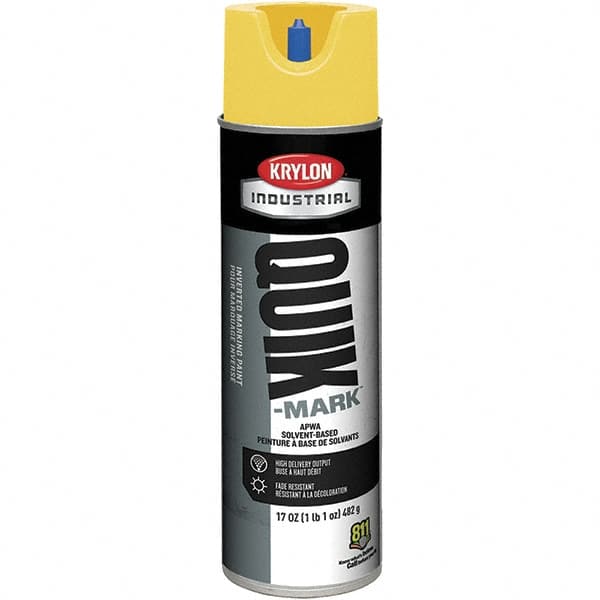 Krylon - 20 fl oz Yellow Marking Paint - 50 to 60 Sq Ft Coverage, Solvent-Based Formula - Benchmark Tooling