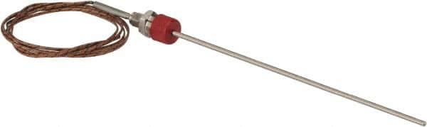 Thermo Electric - 0 to 1600°F, J Pipe Fitting, Thermocouple Probe - 6 Ft. Cable Length, Stripped Ends, 9 Sec Response Time - Benchmark Tooling