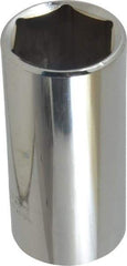 Proto - 1", 3/8" Drive, Deep Hand Socket - 6 Points, 2-3/4" OAL, Chrome Finish - Benchmark Tooling