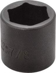 Proto - 3/8" Drive 7/8" Standard Impact Socket - 6 Points, 1-7/32" OAL - Benchmark Tooling