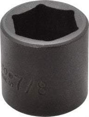 Proto - 3/8" Drive 7/8" Standard Impact Socket - 6 Points, 1-7/32" OAL - Benchmark Tooling