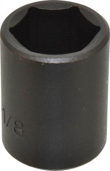 Proto - 1/2" Drive 1-1/8" Standard Impact Socket - 6 Points, 2" OAL - Benchmark Tooling