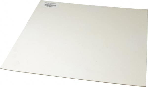 Made in USA - 12" Long, 12" Wide, 1/16" Thick, Silicone Rubber Foam Sheet - 45 to 55 Durometer, White, -20 to 500°F, 640 psi Tensile Strength, Adhesive Backing, Stock Length - Benchmark Tooling