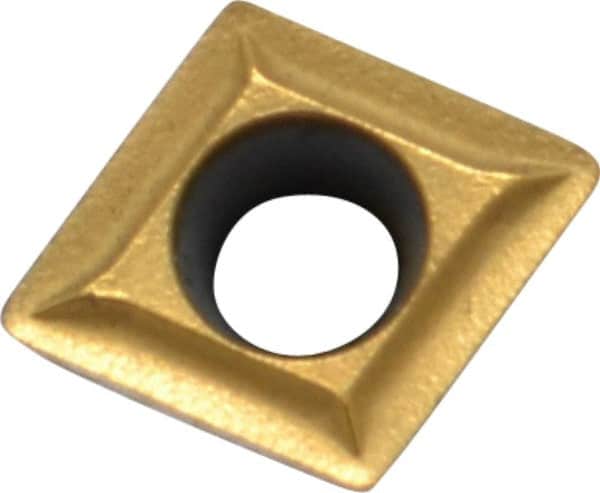 Hertel - CPGT21.51 LF Grade HC210 Carbide Turning Insert - TiN Finish, 80° Diamond, 1/4" Inscr Circle, 3/32" Thick, 1/64" Corner Radius - Benchmark Tooling