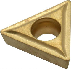 Hertel - TPMT21.51 LF Grade HC335 Carbide Turning Insert - TiC/TiCN/TiN Finish, 60° Triangle, 1/4" Inscr Circle, 3/32" Thick, 1/64" Corner Radius - Benchmark Tooling